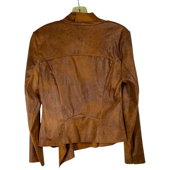 Love Tree Caramel Brown Vegan Faux Leather Moto Jacket • Size S • Rocker Biker - Picture 4 of 13